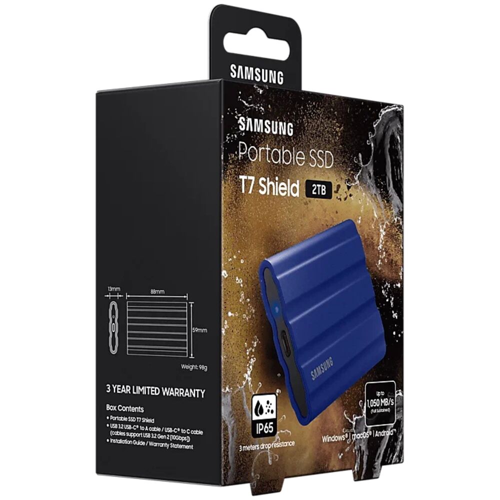 Портативный SSD Samsung T7 Shield 2TB MU-PE2TO (Синий)