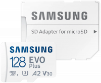 Карта памяти Samsung microSDXC 128 ГБ Class 10, V30, A2, UHS-I U3, R 130 МБ/с, адаптер на SD