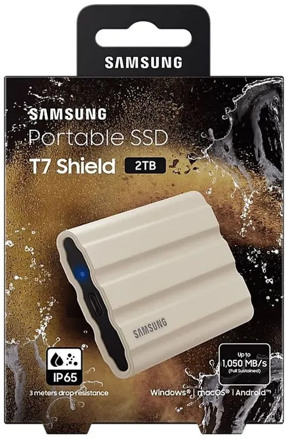 Портативный SSD Samsung T7 Shield 1TB MU-PE1TO (Серый)