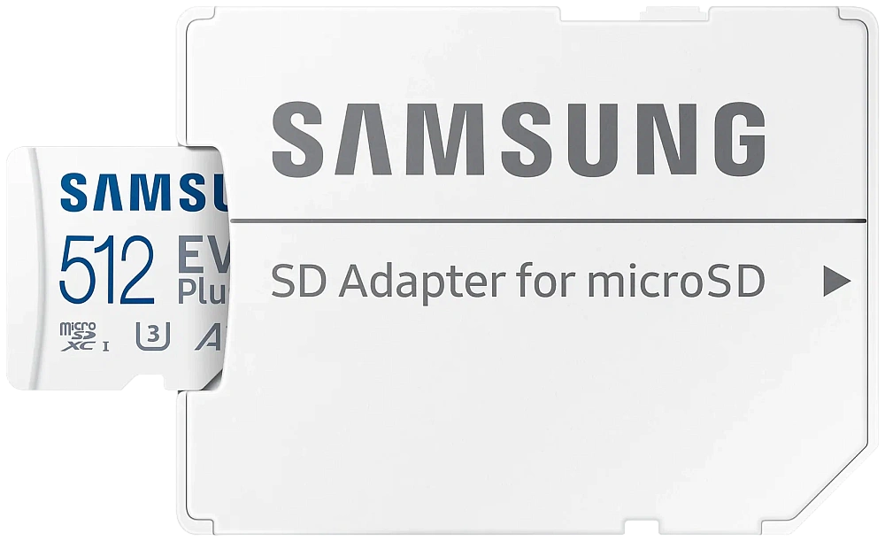 Карта памяти Samsung microSDXC 512 ГБ Class 10, V30, A2, UHS-I U3, R 130 МБ/с, адаптер на SD