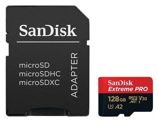 Карта памяти SanDisk MicroSDXC 128GB Extreme PRO V30 U3 A2 200/90 МБ/с